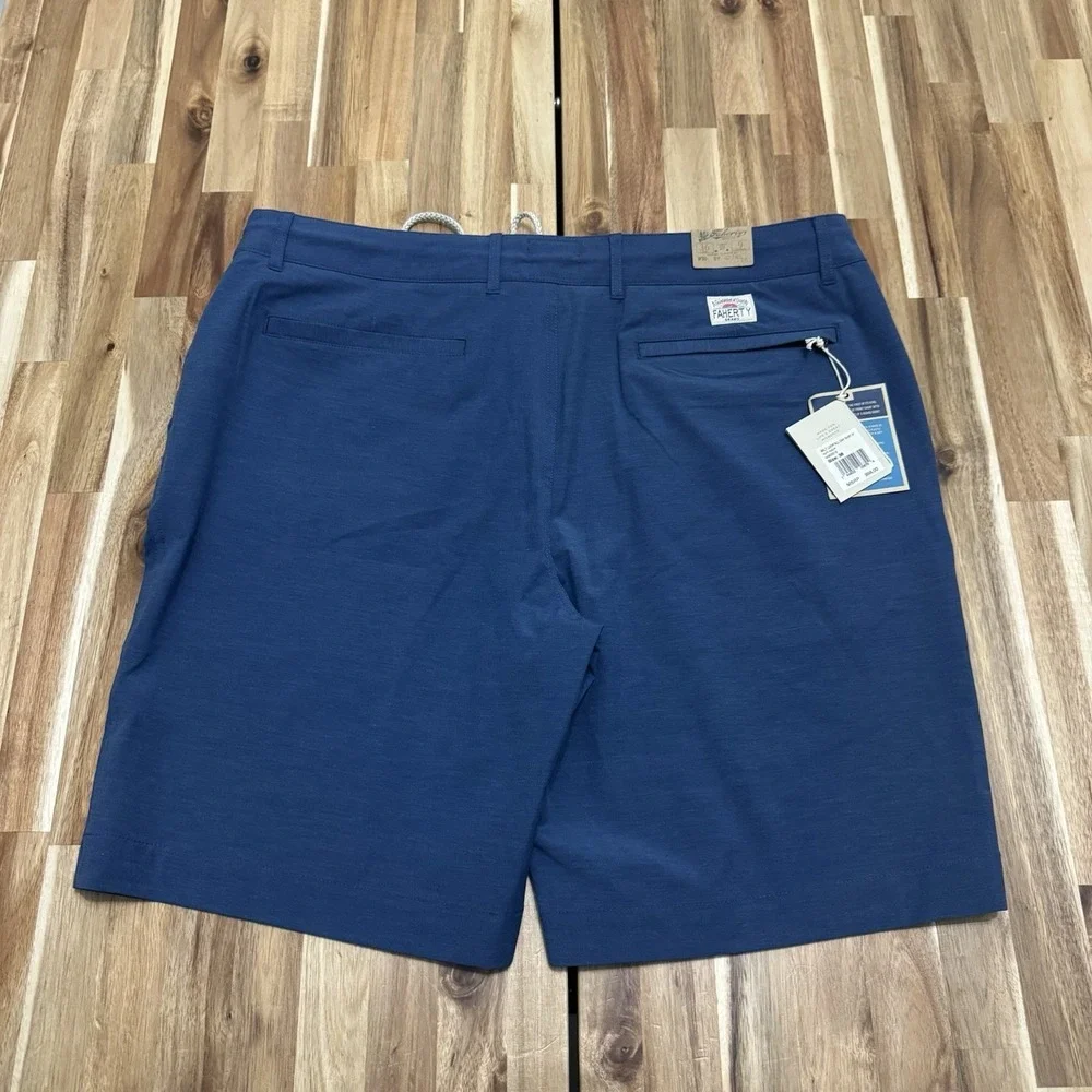 Faherty All Day Shorts Mens 36 Blue Chino Performance Drawstring 9